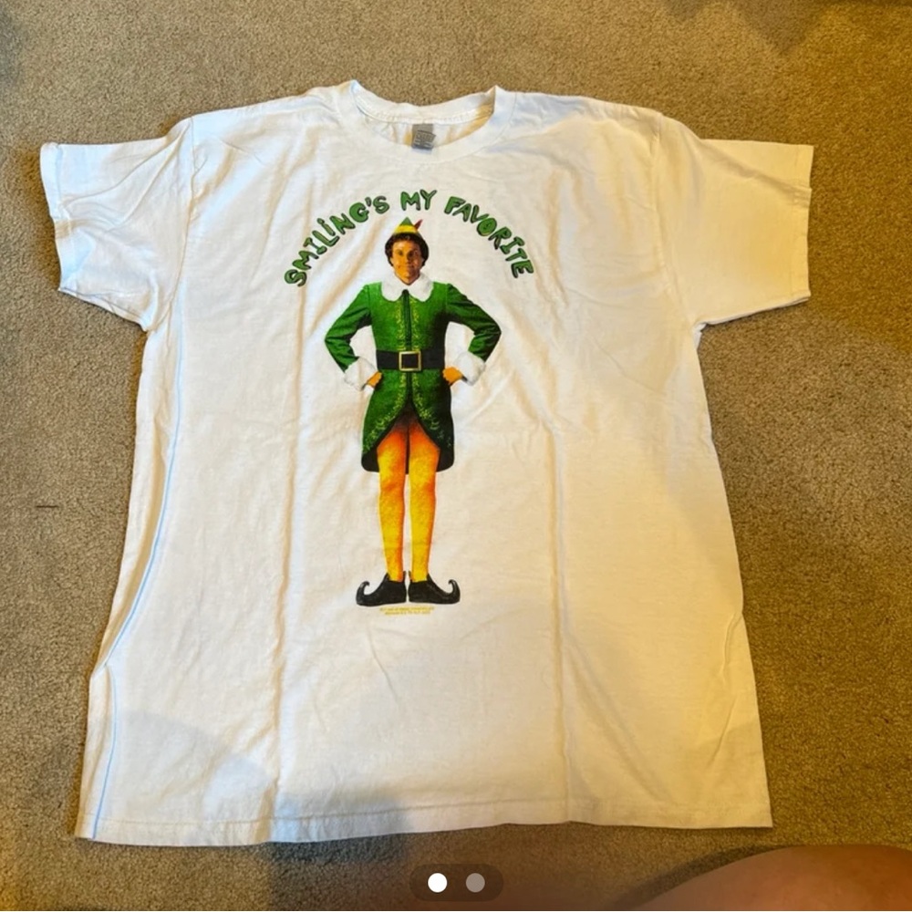 ELF White Tee with Green and Black Graphic